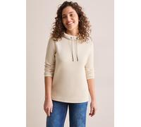Langarmshirt CECIL, Damen, Gr. XL (44), pearl beige, Stoff, 46% Modal, 46% Polyester, 8% Elasthan, unifarben, gerade normal, hoch geschlossener Ausschnitt, Bündchen, Shirts Langarmshirt, aus softem Ma