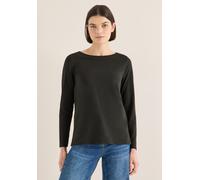 Langarmshirt CECIL, Damen, Gr. XL (44), raw khaki, Web, 100% Baumwolle, unifarben, normal normal, U-Boot-Ausschnitt, abgesteppt, Shirts Langarmshirt, aus reiner Baumwolle (35943441-XL) raw khaki
