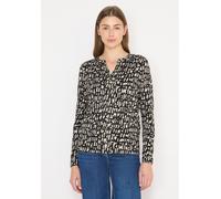 Langarmshirt CECIL, Damen, Gr. XS (36), raw khaki, Web, 50% Modal, 50% Baumwolle, gemustert, normal normal, Rundhals, abgesteppt, Shirts Langarmshirt, mit grafischem Muster (70279524-XS) raw khaki