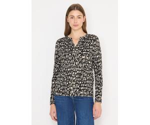 Langarmshirt CECIL, Damen, Gr. XS (36), raw khaki, Web, 50% Modal, 50% Baumwolle, gemustert, normal normal, Rundhals, abgesteppt, Shirts Langarmshirt, mit grafischem Muster (70279524-XS) raw khaki