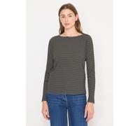 Langarmshirt CECIL, Damen, Gr. XS (36), raw khaki, Web, 95% Baumwolle, 5% Elasthan, gestreift, normal normal, U-Boot-Ausschnitt, abgesteppt, Shirts Langarmshirt, mit U-Boot-Ausschnitt (75335562-XS) ra