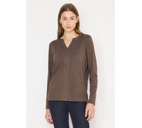Langarmshirt CECIL, Damen, Gr. XS (36), urban taupe, Web, 48% Baumwolle, 48% Modal, 4% Elasthan, unifarben, comfort fit normal, Rundhals, abgesteppt, Shirts Langarmshirt, aus Baumwolle mit Stretchante
