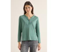 Cecil Damen Split Neck Langarmshirt in Grün, Gr: XXL