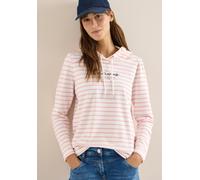 Langarmshirt CECIL, Damen, Gr. XXL (46), rosa (light blush rose), Web, 48% Baumwolle, 48% Modal, 4% Elasthan, gestreift, comfort fit normal, ohne Ausschnitt, abgesteppt, Shirts Langarmshirt, im soften