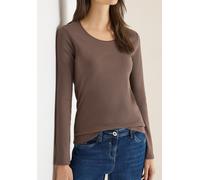 Cecil Damen Basic Langarmshirt in Beige, Gr: XS