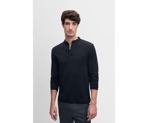 Langarmshirt CINQUE "CIBADO", Herren, Gr. XL, dunkelblau, Jersey, Obermaterial: 100% Baumwolle, unifarben, slim fit normal, Rundhals, angesetztes Bündchen, Shirts Langarmshirt, Stehkragen, Slim Fit, r