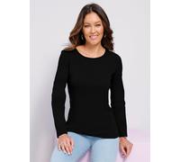 Langarmshirt CLASSIC BASICS "Langarm-Shirt", Damen, Gr. 38, schwarz, 100% Baumwolle, unifarben, Rundhals, Shirts Langarmshirt (36902346-38) schwarz