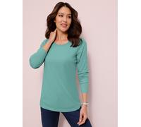 Langarmshirt CLASSIC BASICS "Shirt", Damen, Gr. 44, grün (salbei), 100% Baumwolle, unifarben, Rundhals, Shirts Langarmshirt (13979150-44) salbei
