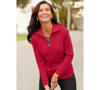 Langarmshirt CLASSIC BASICS "Shirt", Damen, Gr. 44, rot, 100% Baumwolle, unifarben, V-Ausschnitt, Shirts Langarmshirt (54780927-44) rot