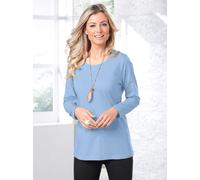 Langarmshirt CLASSIC BASICS "Shirt", Damen, Gr. 46, blau (hellblau), 100% Baumwolle, unifarben, Rundhals, Shirts Langarmshirt (61313557-46) hellblau