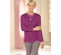 Langarmshirt CLASSIC BASICS "Shirt", Damen, Gr. 50, pink (fuchsia), 100% Baumwolle, unifarben, Rundhals, Shirts Langarmshirt (881217-50) fuchsia