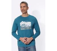 Langarmshirt CLASSIC "Freizeitshirt", Herren, Gr. 56/58, blau (topas), 100% Baumwolle, gemustert, mehrfarbig, Rundhals, Shirts Langarmshirt (81132805-56) topas