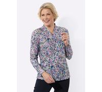 Langarmshirt CLASSIC "Winter-Shirt", Damen, Gr. 44, hellgrau, orchidee, bedruckt, 95% Polyester, 5% Elasthan, geblümt, gemustert, mehrfarbig, Shirts Langarmshirt (48442310-44) hellgrau, orchidee, bedr