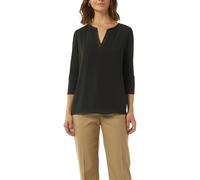 Langarmshirt COMMA, Damen, Gr. 34, schwarz, Web, Obermaterial: 100% Polyester. Futter: 100% Viskose, unifarben, regular fit normal, V-Ausschnitt, Shirts Langarmshirt, mit 3/4-Armen (92828753-34)