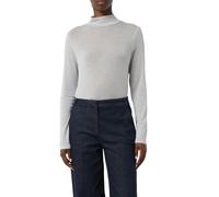 Langarmshirt COMMA, Damen, Gr. 44, grau (light grau), Single Jersey, Obermaterial: 76% Lyocell, 19% Wolle, 5% Elasthan, unifarben, regular fit taillenbedeckt, ohne Ausschnitt, gerader Abschluss, Shirt