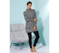 Langarmshirt COMODO "Longshirt", Damen, Gr. 44/46, grau (grau, meliert, schwarz, gemustert), 65% Polyester, 30% Viskose, 5% Elasthan, animal-print, gemustert, Shirts Langarmshirt (82432713-44) grau, m