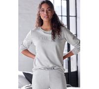 Langarmshirt COPENHAGEN STUDIOS, Damen, Gr. 44/46, hellgrau, Sweatware, Obermaterial: 58% Baumwolle, 39% Polyester, 3% Elasthan, unifarben, oversize, Rundhals, Shirts Langarmshirt, mit hochwertiger Lo