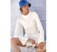 Langarmshirt COPENHAGEN STUDIOS, Damen, Gr. 48/50, creme, Rippstrick, Obermaterial: 50% Viskose, 28% Polyester, 22% Nylon, unifarben, ohne Ausschnitt, Trompetenärmel, Shirts Langarmshirt, aus hochwert