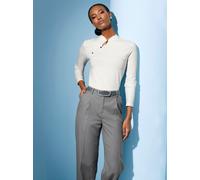 Langarmshirt CREATION L "Baumwoll-Shirt", Damen, Gr. 36, beige (ecru), 95% Baumwolle, 5% Elasthan, unifarben, Rundhals, Shirts Langarmshirt (16933716-36) ecru