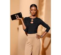 Langarmshirt CREATION L "Modal-Mix-Shirt", Damen, Gr. 40, schwarz, 48% Baumwolle, 48% Modal, 4% Elasthan, unifarben, Rundhals, Shirts Langarmshirt (40621603-40) schwarz