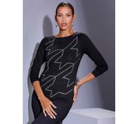 Langarmshirt CREATION L "Shirt", Damen, Gr. 38, schwarz, 95% Viskose, 5% Elasthan, unifarben, U-Boot-Ausschnitt, Shirts Langarmshirt (59418469-38) schwarz