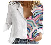 Langarmshirt Damen grau Damen Oberteile Regenbogen Langarmshirt Damen gehäkeltes top Tshirt Damen Langarm Baumwolle Longshirt Damen Langarm Shirts Damen sexy S