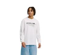 Langarmshirt DC SHOES "DC Side Flame", Herren, Gr. XS, weiß, Obermaterial: 75% Baumwolle, 25% Baumwolle., Shirts Langarmshirt (90285223-XS) weiß