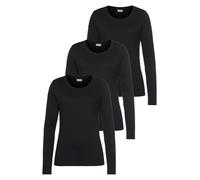Langarmshirt EASTWIND, Damen, Gr. 36/38, schwarz, Obermaterial: 95% Baumwolle, 5% Elasthan, Basic, Basic, Rundhals, Shirts Langarmshirt, Langarm, im Basic-Stil, Rundhalsausschnitt, aus Baumwolle (1032
