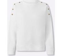 Langarmshirt HEINE "Shirt", Damen, Gr. 40, weiß (ecru), 80% Polyester, 17% Baumwolle, 3% Elasthan, unifarben, Rundhals, Shirts Langarmshirt (68795308-40) ecru