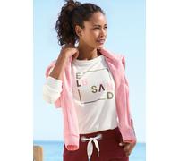 Langarmshirt ELBSAND, Damen, Gr. L (40), weiß bedruckt, Jersey, Obermaterial: 50% Baumwolle, 50% Polyester, bedruckt, figurumspielend hüftlang, Rundhals, Shirts, mit Frontdruck, Longsleeve, lockerer S