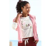 Langarmshirt ELBSAND, Damen, Gr. S (36), weiß bedruckt, Jersey, Obermaterial: 50% Baumwolle, 50% Polyester, bedruckt, figurumspielend hüftlang, Rundhals, Shirts, mit Frontdruck, Longsleeve, lockerer S