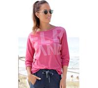 Langarmshirt ELBSAND "Niola" Gr. M (38), pink Damen Shirts Jersey mit großem Frontprint (14152125-M)