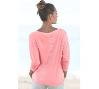 Langarmshirt ELBSAND "Raina" Gr. S (36), orange (koralle) Damen Shirts Jersey mit Logoprint hinten, Longsleeve aus Baumwoll-Mix (67096626-S)