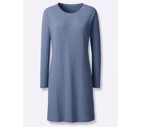 Langarmshirt FEEL GOOD "Longshirt", Damen, Gr. 40/42, blau (taubenblau), 64% Polyester, 32% Viskose, 4% Elasthan, unifarben, Shirts Langarmshirt (23244538-40) taubenblau