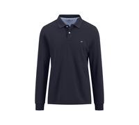 Langarmshirt FYNCH-HATTON, Herren, Gr. XL, navy, Piqué, Obermaterial: 100% Baumwolle, bestickt, unifarben, regular fit hüftbedeckend, Rundhals, Bündchen, Shirts Langarmshirt, mit Logo-Stickerei und Po