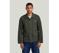 Langarmshirt G-STAR "2 Pocket Overshirt", Herren, Gr. L, grün (asfalt gd), Obermaterial: 68% Baumwolle, 30% Baumwolle, 2% Elasthan, Shirts Langarmshirt (64264227-L) asfalt gd