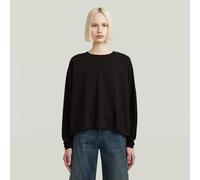 Langarmshirt G-STAR "A line", Damen, Gr. L (40), schwarz (dk schwarz), Sweatware, Obermaterial: 100% Baumwolle, unifarben, oversize, Rundhals, Rippbündchen, Shirts Langarmshirt, im Oversized Fit (9935