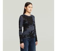 Langarmshirt G-STAR "Aop Slim Wmn", Damen, Gr. M (38), india ink forest camo, Single Jersey, Obermaterial: 100% Baumwolle, gemustert, mehrfarbig, slim fit, Rundhals, abgesteppte Kante, Shirts Langarms