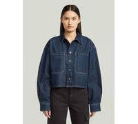 Langarmshirt G-STAR "Boxy 2-Pocket Overshirt", Damen, Gr. L, blau (worn in eclipse), Obermaterial: 100% Baumwolle, Shirts Langarmshirt (89685343-L) worn in eclipse
