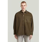 Langarmshirt G-STAR "Boxy Fit Overshirt", Herren, Gr. XL, braun (wren gd), Denim/Jeans, Obermaterial: 75% Baumwolle, 25% Baumwolle, Shirts Langarmshirt (56135330-XL) wren gd