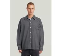 Langarmshirt G-STAR "Boxy Fit Overshirt", Herren, Gr. XS, grau (india ink, folkstone gray double dye gd), Obermaterial: 75% Baumwolle, 25% Baumwolle, Shirts Langarmshirt (66861163-XS) india ink, folks