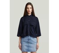 Langarmshirt G-STAR "Boxy Hemd", Damen, Gr. L, osaka blau, Obermaterial: 100% Viskose, Shirts Langarmshirt (96618163-L) osaka blau