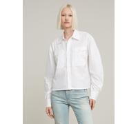 Langarmshirt G-STAR "Boxy Hemd", Damen, Gr. XL, weiß, Obermaterial: 69% Baumwolle, 31% Polyester, Shirts Langarmshirt (27162003-XL) weiß