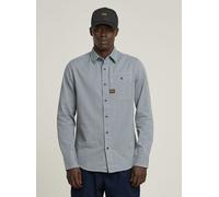 Langarmshirt G-STAR "Bristum 2.0 Slim Hemd", Herren, Gr. M, weiß, bolt grau stripe, Obermaterial: 100% Baumwolle, Shirts Langarmshirt (15569440-M)