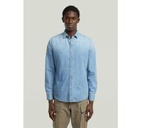 Langarmshirt G-STAR "Clean Slim Hemd", Herren, Gr. S, blau (faded thames), Denim/Jeans, Obermaterial: 100% Baumwolle, Shirts Langarmshirt (97415213-S) faded thames