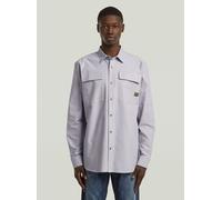 Langarmshirt G-STAR "CPO Regular Shirt", Damen, Gr. L, correct grau, weiß oxford, Obermaterial: 100% Baumwolle, Shirts Langarmshirt (44923826-L) correct grau, weiß oxford