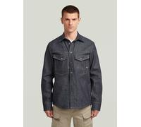 Langarmshirt G-STAR "Dakota Regular Selvedge Hemd", Herren, Gr. M, blau (raw denim), Obermaterial: 100% Baumwolle, Shirts Langarmshirt (18689056-M) raw denim