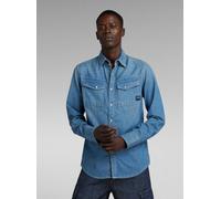 Langarmshirt G-STAR "Dakota Slim Denim Hemd", Damen, Gr. S, faded cricket blau, Obermaterial: 100% Baumwolle, Shirts Langarmshirt (53516955-S) faded cricket blau