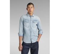 Langarmshirt G-STAR "Dakota Slim Denim Hemd", Herren, Gr. L, blau (sun faded blau mist), Obermaterial: 100% Baumwolle, Shirts Langarmshirt (35594539-L) sun faded blau mist