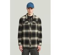 Langarmshirt G-STAR "GPO Overshirt", Herren, Gr. XL, asfalt arthur check, Obermaterial: 100% Baumwolle, Shirts Langarmshirt (93887347-XL) asfalt arthur check